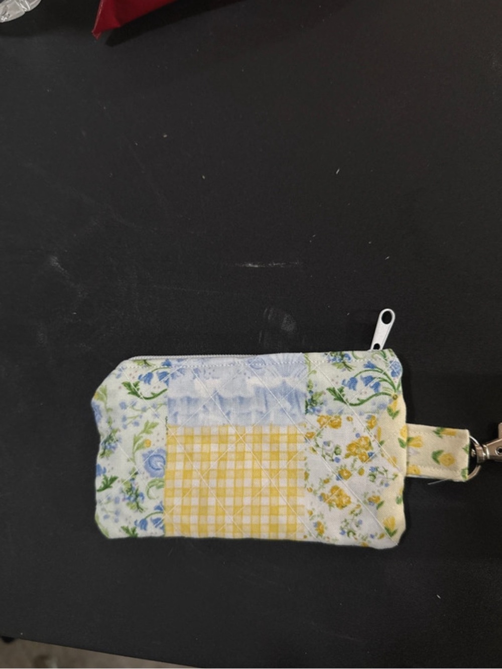 Quilted Patchwork Floral Yellow Coin Purse Wallet